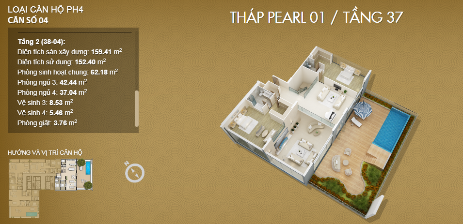 penthouse p4 mỹ đình pearl