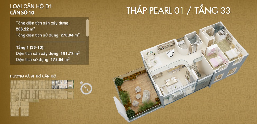 căn duplex 3310 286m2 mỹ đình pearl